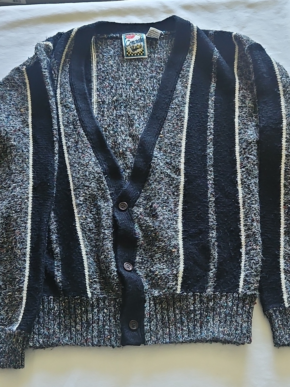 Vintage 90s Concrete Made For The Street Striped Button Cardigan Sweater